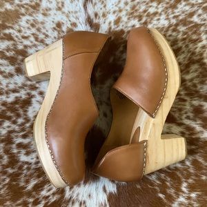 Free People Brown Leather Clogs
